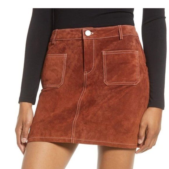 BLANK NYC Denim High Rise Mini A-Line Skirt - Picture 1 of 14